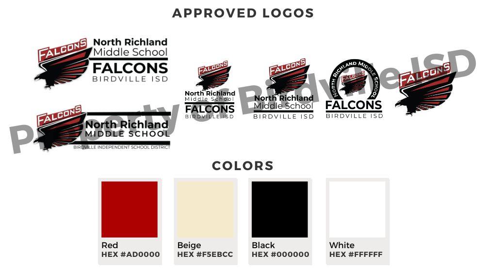 Birdville ISD logos and approved colors. Contact district for logos and details. 